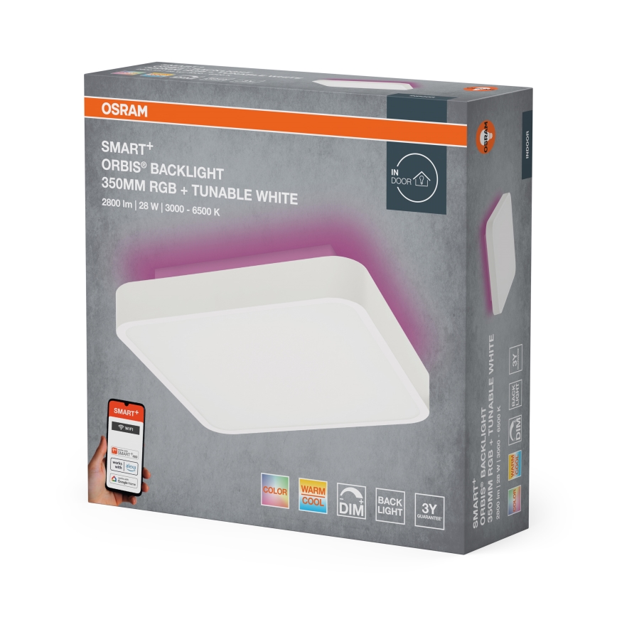 Osram - LED RGBW Stmívatelné stropní svítidlo SMART+ ORBIS LED/28W/230V 35x35 cm 2700-6500K Wi-Fi
