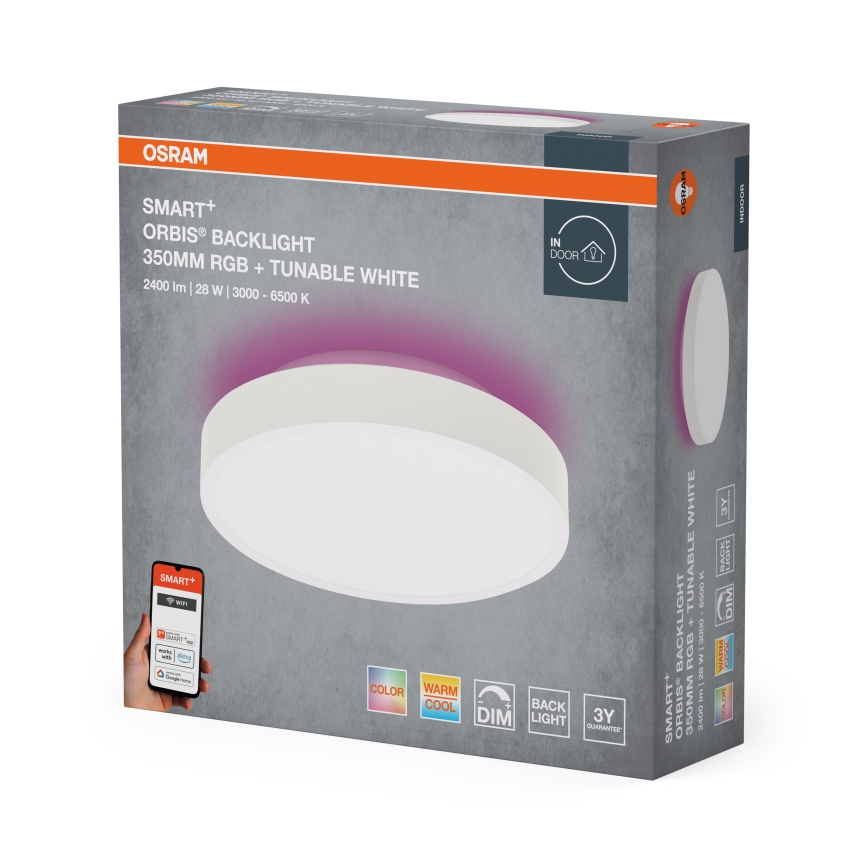 Osram - LED RGBW Stmívatelné stropní svítidlo SMART+ ORBIS LED/28W/230V pr. 35 cm 2700-6500K Wi-Fi