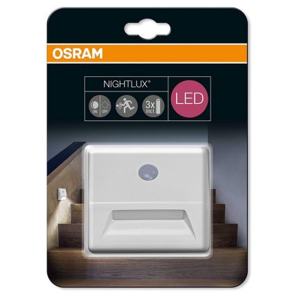 Osram - LED Schodišťové svítidlo se senzorem NIGHTLUX LED/0,25W/3xAAA bílý IP54