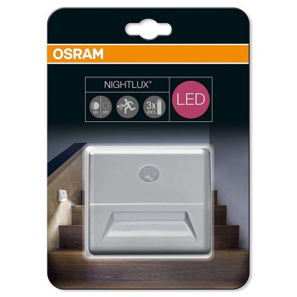 Osram - LED Schodišťové svítidlo se senzorem NIGHTLUX LED/0,25W/3xAAA IP54