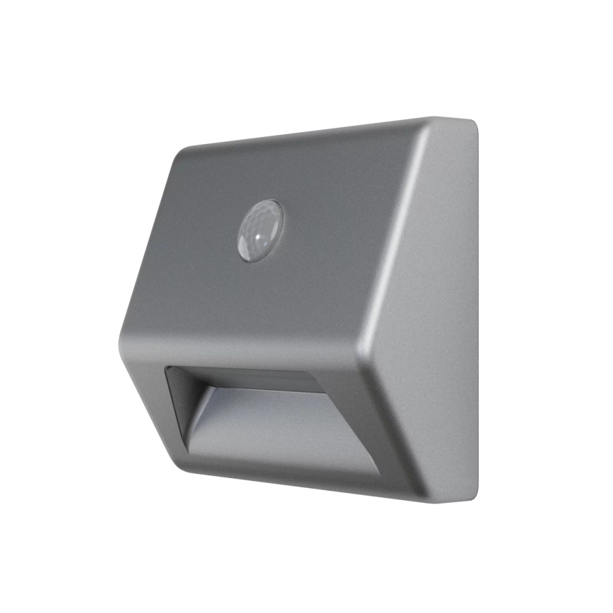 Osram - LED Schodišťové svítidlo se senzorem NIGHTLUX LED/0,25W/3xAAA IP54 stříbrná