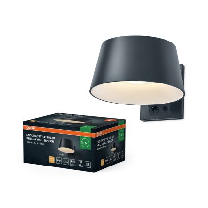 Osram - LED Solární nástěnné svítidlo se senzorem ENDURA STYLE LED/10,1W/4,2V 2000 mAh IP54 antracit
