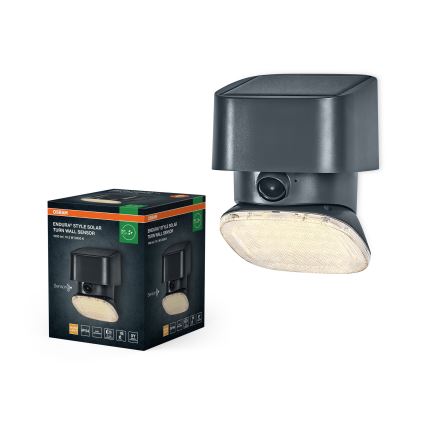Osram - LED Solární nástěnné svítidlo se senzorem ENDURA STYLE LED/10,3W/4,2V 2000 mAh IP54 antracit