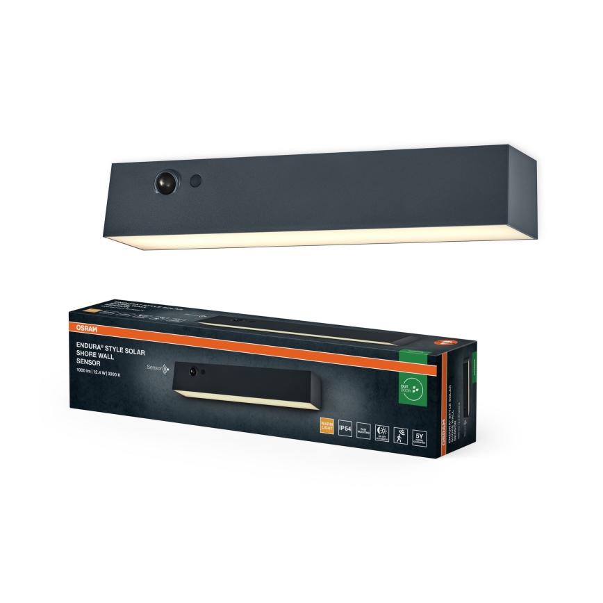 Osram - LED Solární nástěnné svítidlo se senzorem ENDURA STYLE LED/12,4W/4,2V 2000 mAh IP54 antracit