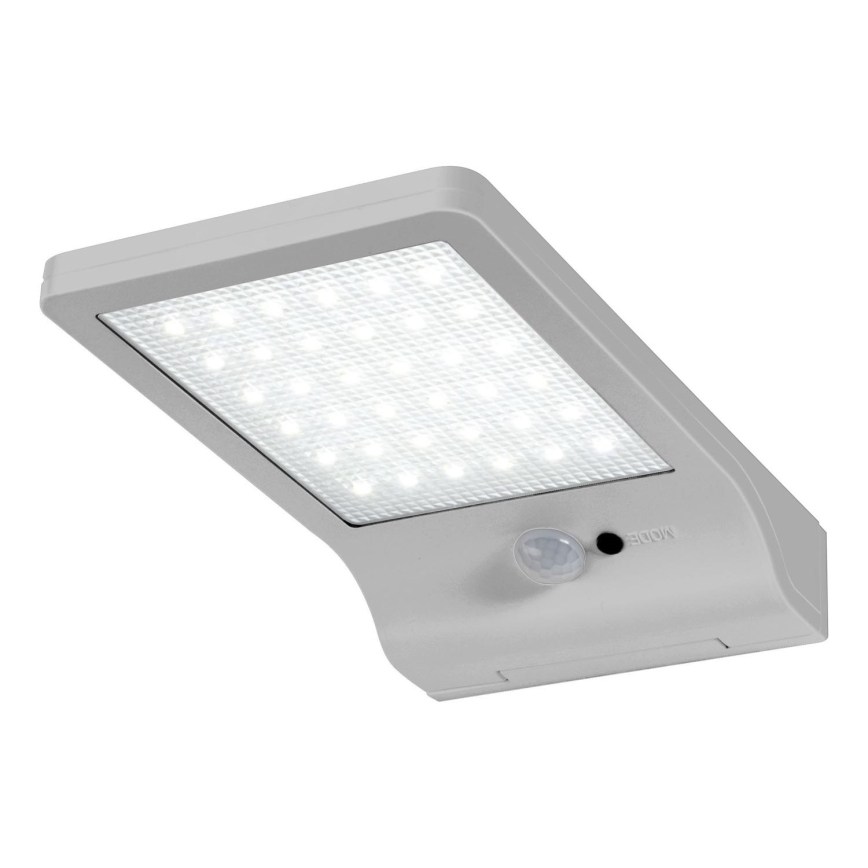 Osram - LED Solární nástěnné svítidlo se senzorem DOORLED LED/3W/3,3V 2000 mAh IP44 stříbrná