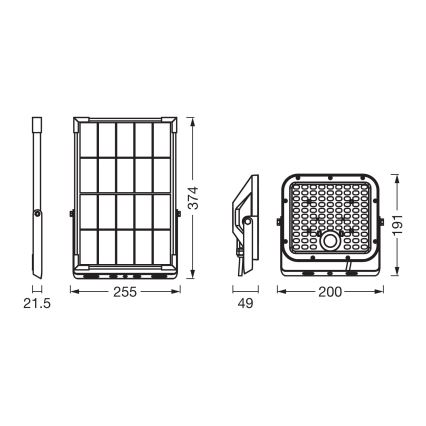 Osram - LED Stmívatelný solární reflektor se senzorem ENDURA LED/30W/6,4V 4000K IP65 černá + dálkové ovládání