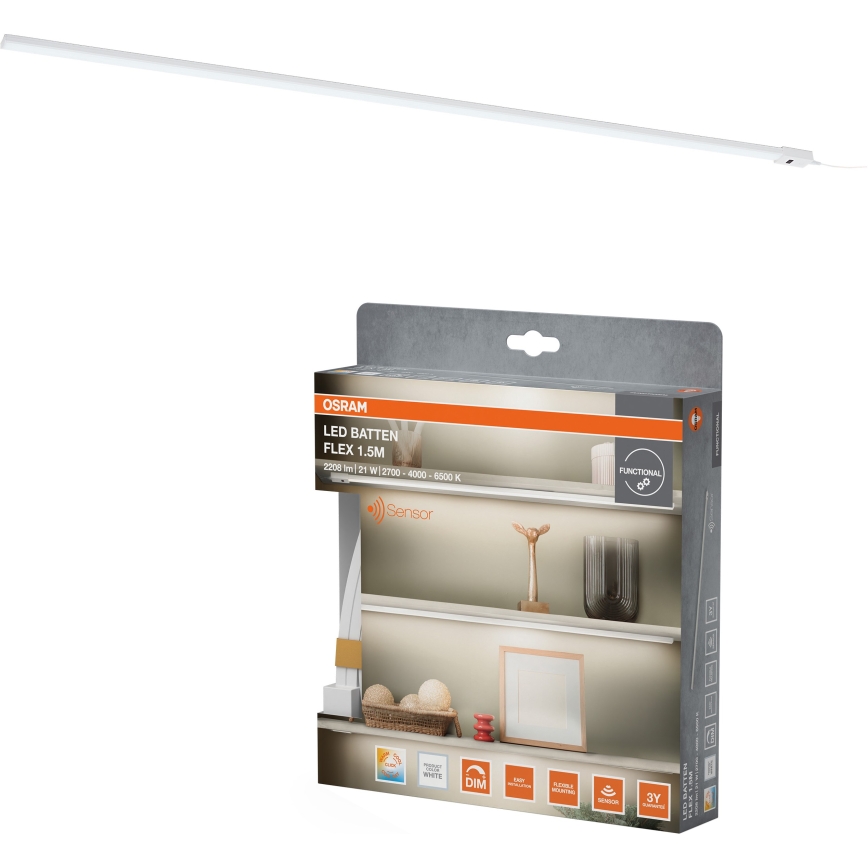 Osram - LED Stmívatelné podlinkové svítidlo se senzorem pohybu BATTEN LED/21W/230V 2700/4000/6500K 150,4 cm bílá