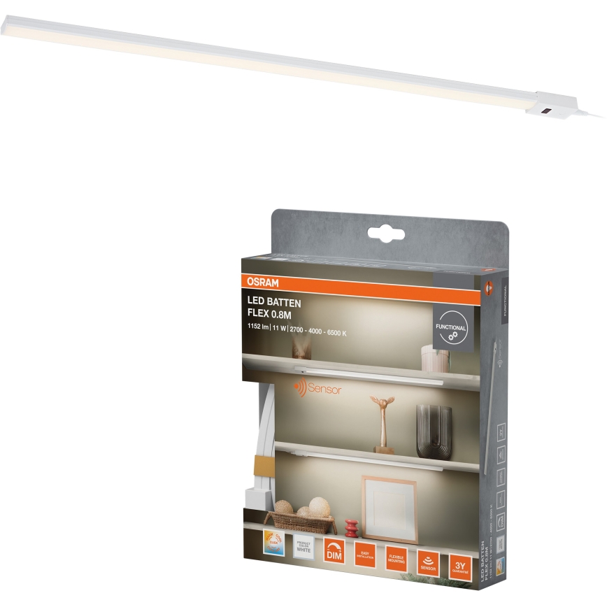Osram - LED Stmívatelné podlinkové svítidlo se senzorem pohybu BATTEN LED/11W/230V 2700/4000/6500K 81,7 cm bílá