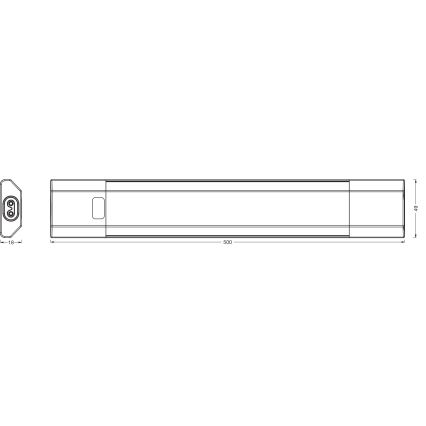 Osram - LED Stmívatelné podlinkové svítidlo se senzorem pohybu LINEAR EDGE LED/8W/230V 3000/4000/6500K 50 cm bílá