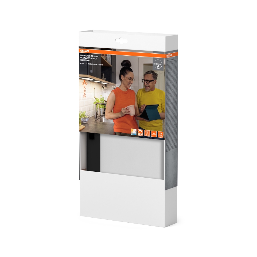 Osram - LED Stmívatelné podlinkové svítidlo se senzorem pohybu UNDERCABINET LED/7,5W/230V 3000/4000/6500K 20x30 cm černá
