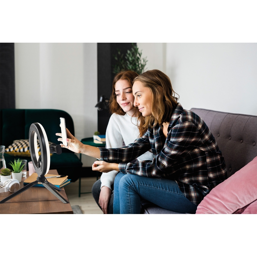 Osram - LED Stmívatelná stolní lampa se stojanem a držákem pro vlogování LED/5,5W/USB 3000-6500K 210 mAh