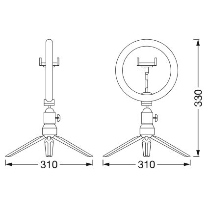 Osram - LED Stmívatelná stolní lampa se stojanem a držákem pro vlogování LED/5,5W/USB 3000-6500K 210 mAh