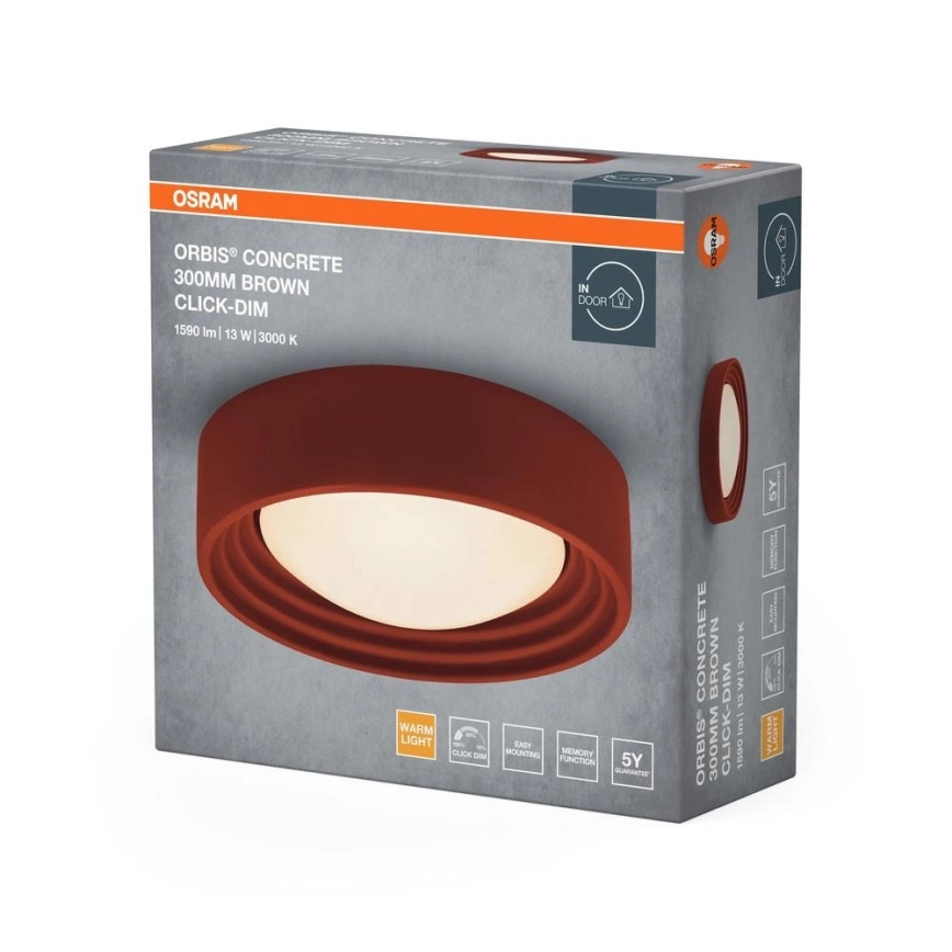 Osram - LED Stmívatelné stropní svítidlo ORBIS CONCRETE LED/13W/230V pr. 30 cm hnědá/beton
