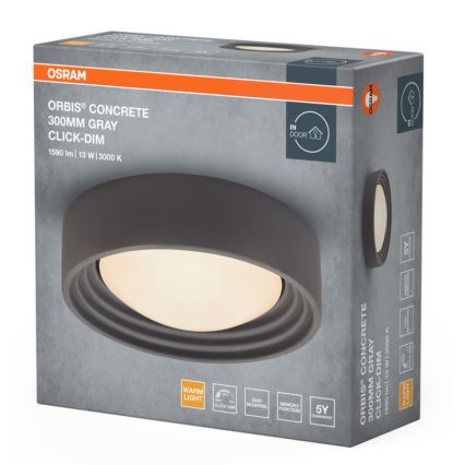 Osram - LED Stmívatelné stropní svítidlo ORBIS CONCRETE LED/13W/230V pr. 30 cm šedá/beton