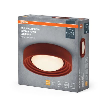 Osram - LED Stmívatelné stropní svítidlo ORBIS CONCRETE LED/18W/230V pr. 40 cm hnědá/beton