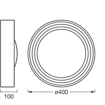 Osram - LED Stmívatelné stropní svítidlo ORBIS CONCRETE LED/18W/230V pr. 40 cm hnědá/beton