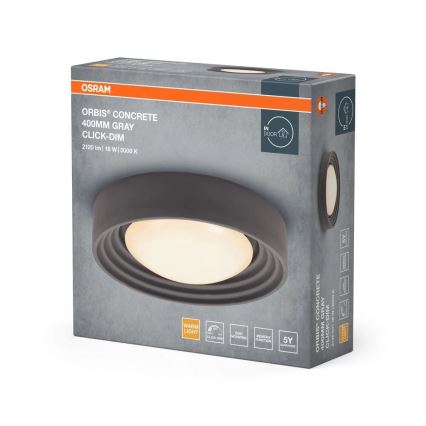 Osram - LED Stmívatelné stropní svítidlo ORBIS CONCRETE LED/18W/230V pr. 40 cm šedá/beton