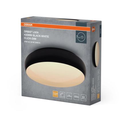 Osram - LED Stmívatelné stropní svítidlo ORBIS LIVIA LED/24W/230V pr. 43 cm černá/bílá