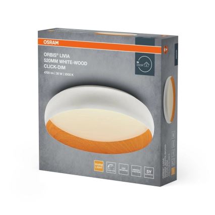 Osram - LED Stmívatelné stropní svítidlo ORBIS LIVIA LED/36W/230V pr. 52 cm bílá/hnědá