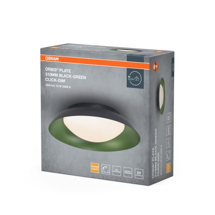 Osram - LED Stmívatelné stropní svítidlo ORBIS PLATE LED/19W/230V pr. 31 cm zelená/černá