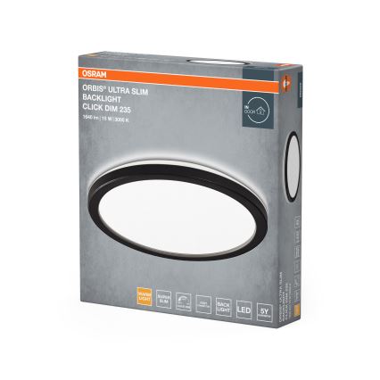 Osram - LED Stmívatelné stropní svítidlo ORBIS ULTRA SLIM LED/15W/230V 3000K pr. 23,5 cm černá