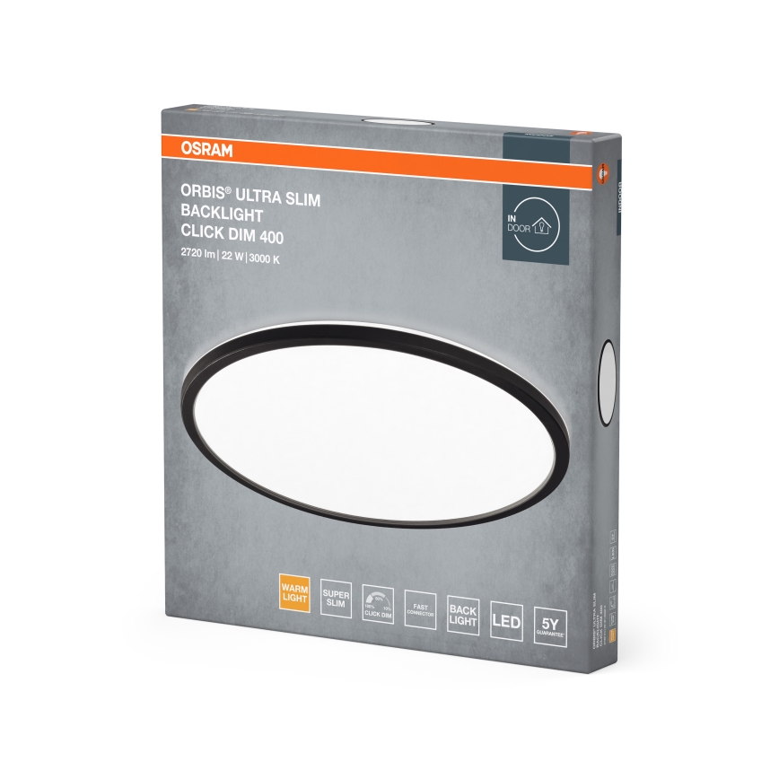 Osram - LED Stmívatelné stropní svítidlo ORBIS ULTRA SLIM LED/22W/230V 3000K pr. 40 cm černá