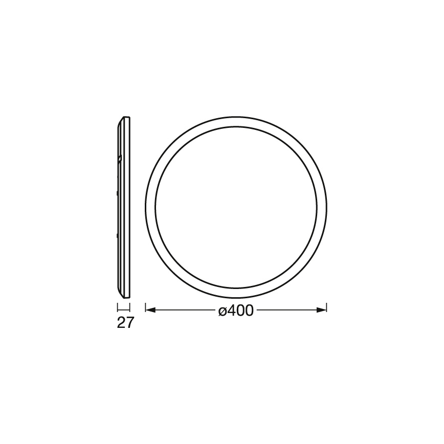 Osram - LED Stmívatelné stropní svítidlo ORBIS ULTRA SLIM LED/22W/230V 3000K pr. 40 cm černá