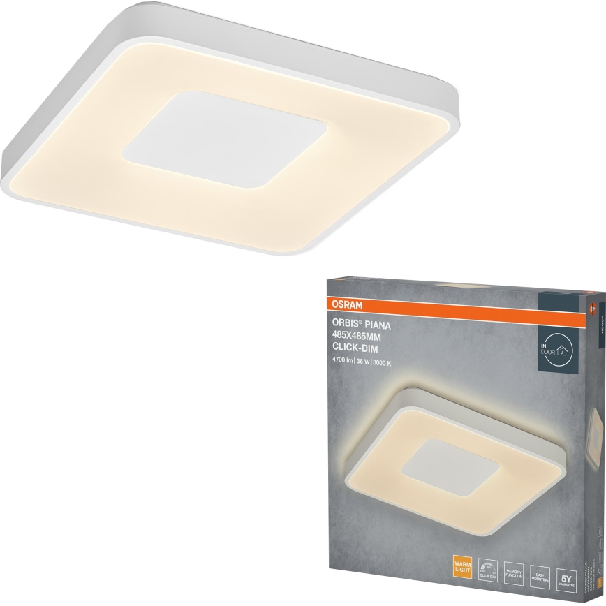 Osram - LED Stmívatelné stropní svítidlo ORBIS PIANA LED/36W/230V 48,5x48,5 cm bílá