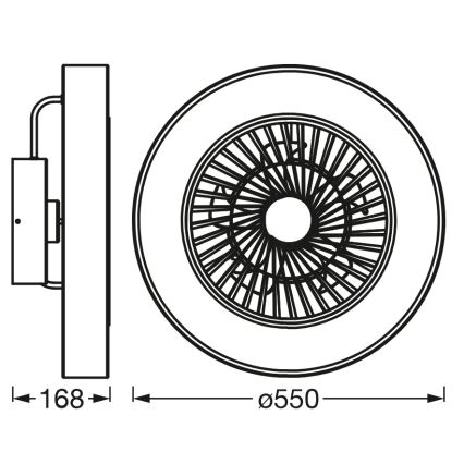 Osram - LED Stmívatelné stropní svítidlo s ventilátorem SMART+ LED/78W/230V 3000-6500K Wi-Fi + dálkové ovládání