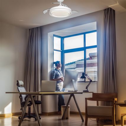 Osram - LED Stmívatelné stropní svítidlo s ventilátorem PONIENTE LED/36W/230V 3000/4000/6500K + dálkové ovládání