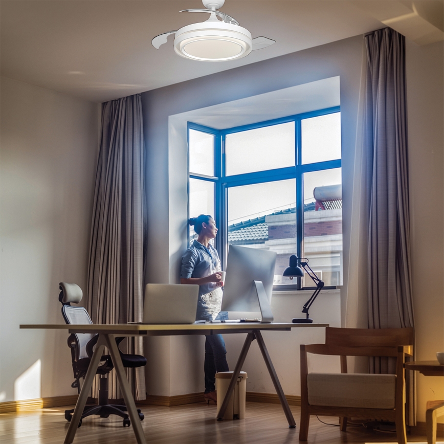 Osram - LED Stmívatelné stropní svítidlo s ventilátorem PONIENTE LED/36W/230V 3000/4000/6500K + dálkové ovládání