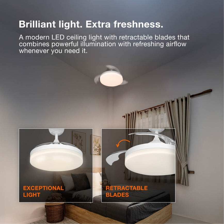 Osram - LED Stmívatelné stropní svítidlo s ventilátorem PONIENTE LED/36W/230V 3000/4000/6500K + dálkové ovládání