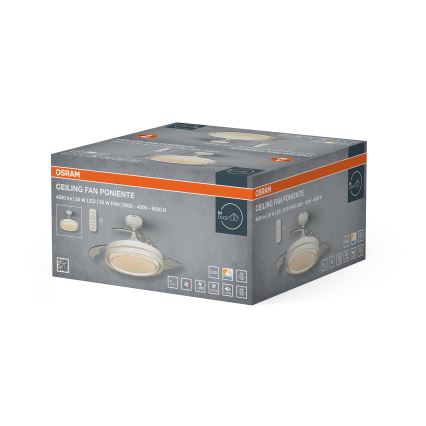 Osram - LED Stmívatelné stropní svítidlo s ventilátorem PONIENTE LED/36W/230V 3000/4000/6500K + dálkové ovládání