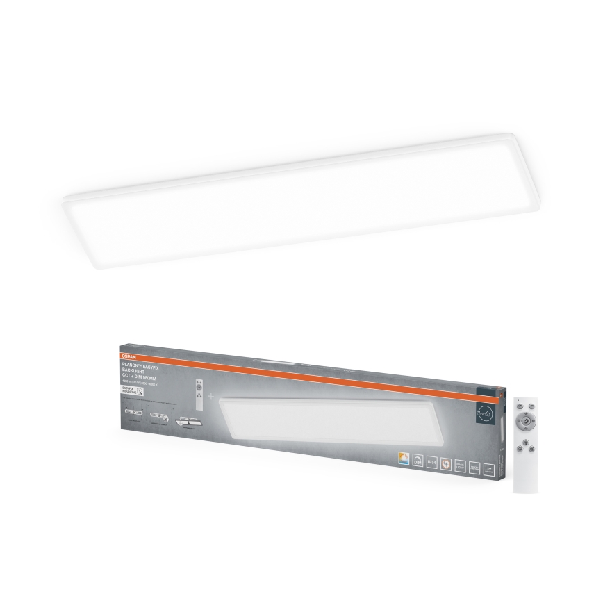 Osram - LED Stmívatelné koupelnové stropní svítidlo PLANON EASYFIX LED/30W/230V 2600-6000K 20x98 cm IP54 bílá + dálkové ovládání