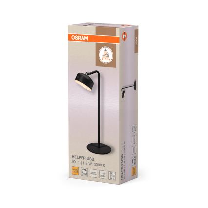Osram - LED Stmívatelná nabíjecí stolní lampa 3v1 DECOR HELPER LED/1,8W/5V černá