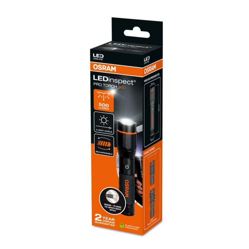 Osram - LED Stmívatelná nabíjecí svítilna LEDINSPECT PRO TORCH 500 LED/6W/3,7V 2200 mAh IP44