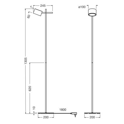 Osram - LED Stmívatelná dotyková stojací lampa DECOR KYOTO LED/12W/230V CRI 90 černá