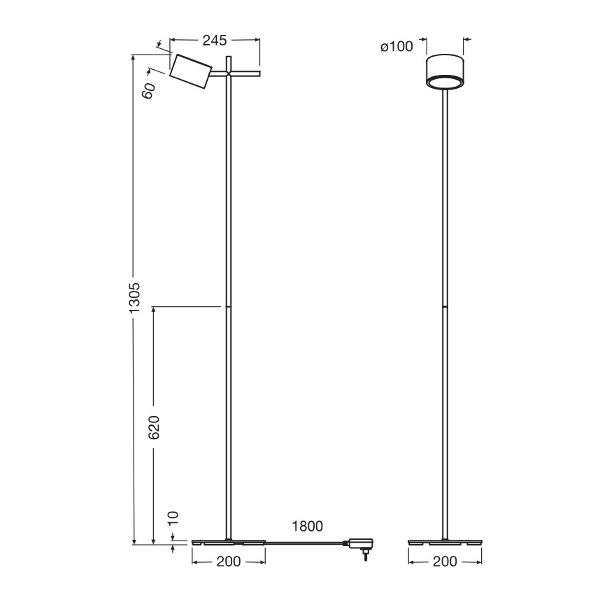Osram - LED Stmívatelná dotyková stojací lampa DECOR KYOTO LED/12W/230V CRI 90 černá