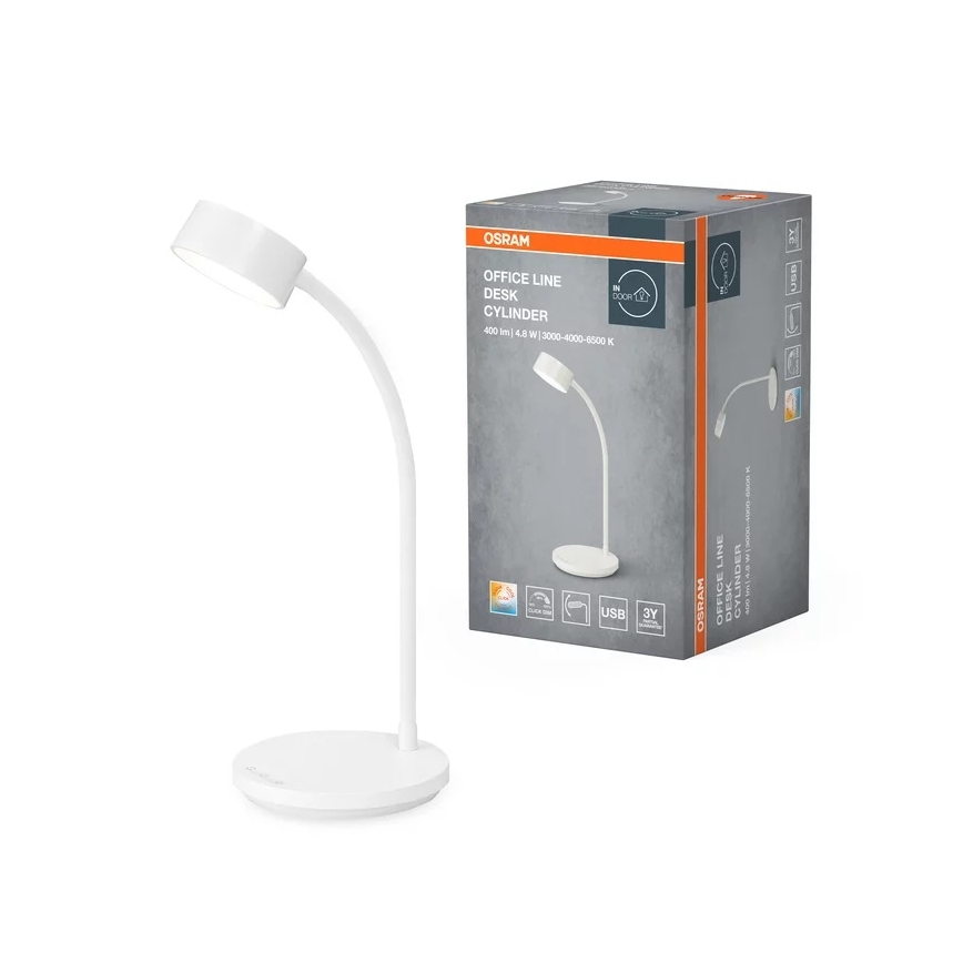 Osram - LED Stmívatelná stolní lampa OFFICE LINE LED/4,8W/230V 3000/4000/6500K bílá