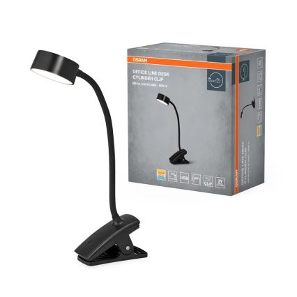 Osram - LED Stmívatelná stolní lampa s klipem OFFICE LINE LED/4,8W/230V 3000/4000/6500K černá