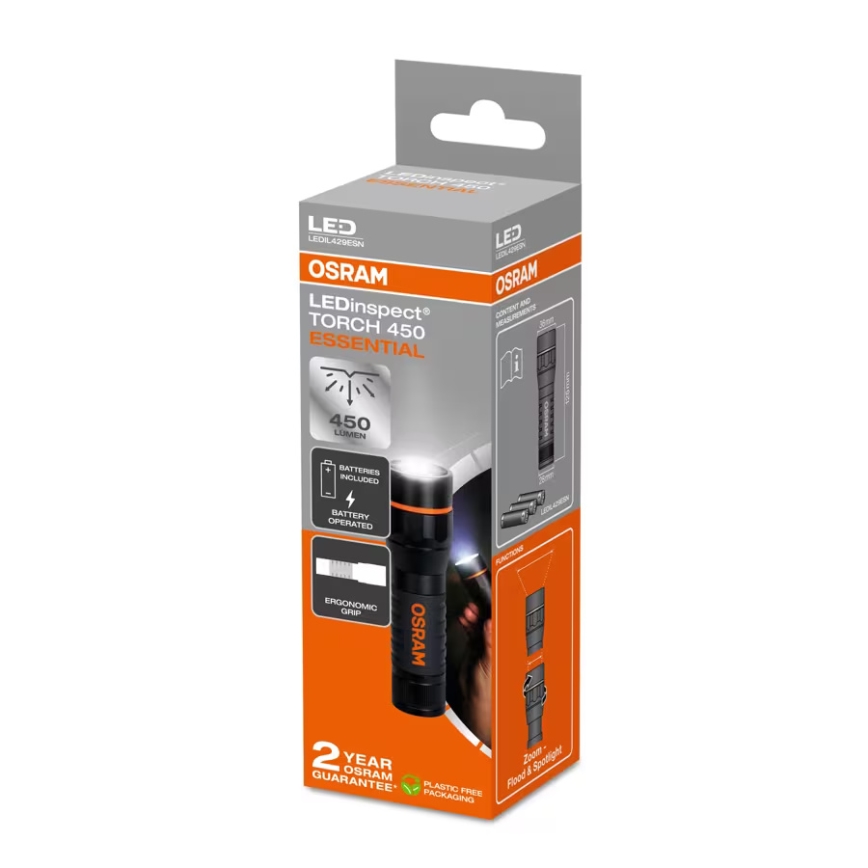 Osram - LED Stmívatelná svítilna LEDINSPECT TORCH 450 ESSENTIAL LED/6W/3xAAA IP44