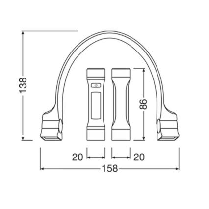 Osram - LED Stmívatelná nabíjecí svítilna LEDINSPECT WEARABLE NECKLIGHT LED/1W/3,7V IP54