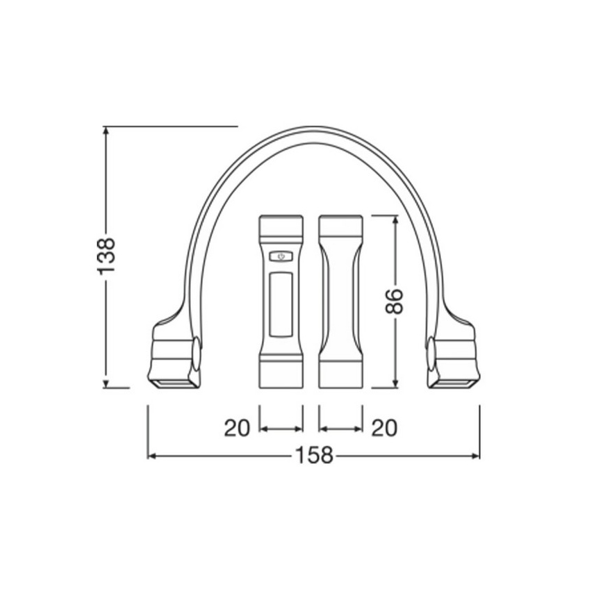 Osram - LED Stmívatelná nabíjecí svítilna LEDINSPECT WEARABLE NECKLIGHT LED/1W/3,7V IP54