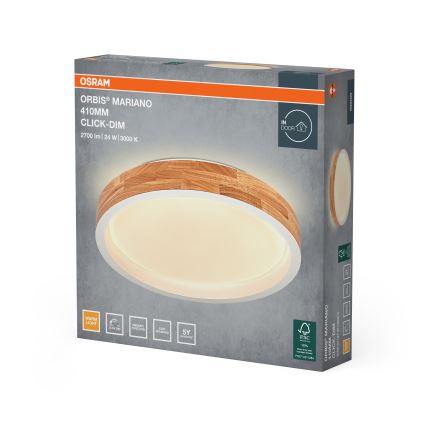 Osram - LED Stmívatelné stropní svítidlo MARIANO LED/24W/230V pr. 41 cm dub/bílá