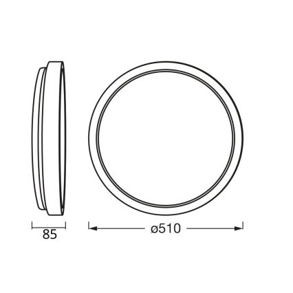 Osram - LED Stmívatelné stropní svítidlo MARIANO LED/36W/230V pr. 51 cm dub/bílá