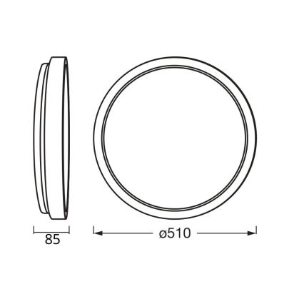 Osram - LED Stmívatelné stropní svítidlo MARIANO LED/36W/230V pr. 51 cm dub/černá