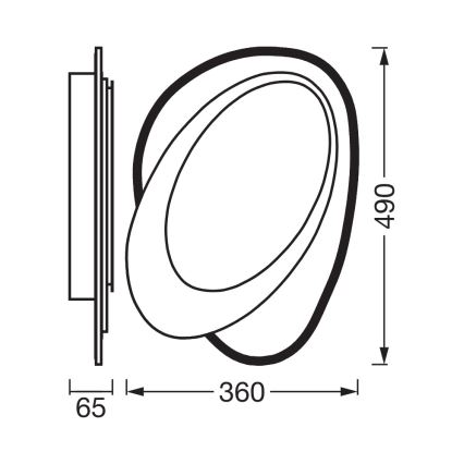 Osram - LED Stmívatelné stropní svítidlo ORBIS LAYERS LED/50W/230V 2600-6000K 36x49 cm bílá + dálkové ovládání