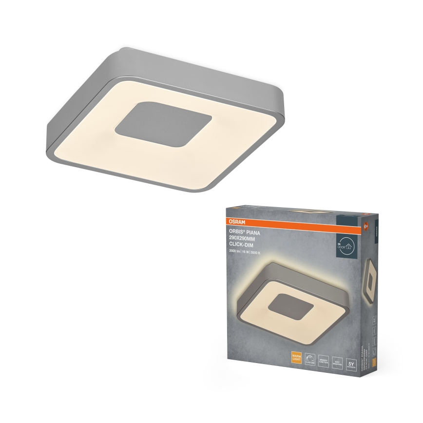 Osram - LED Stmívatelné stropní svítidlo ORBIS PIANA LED/16W/230V 29x29 cm stříbrná