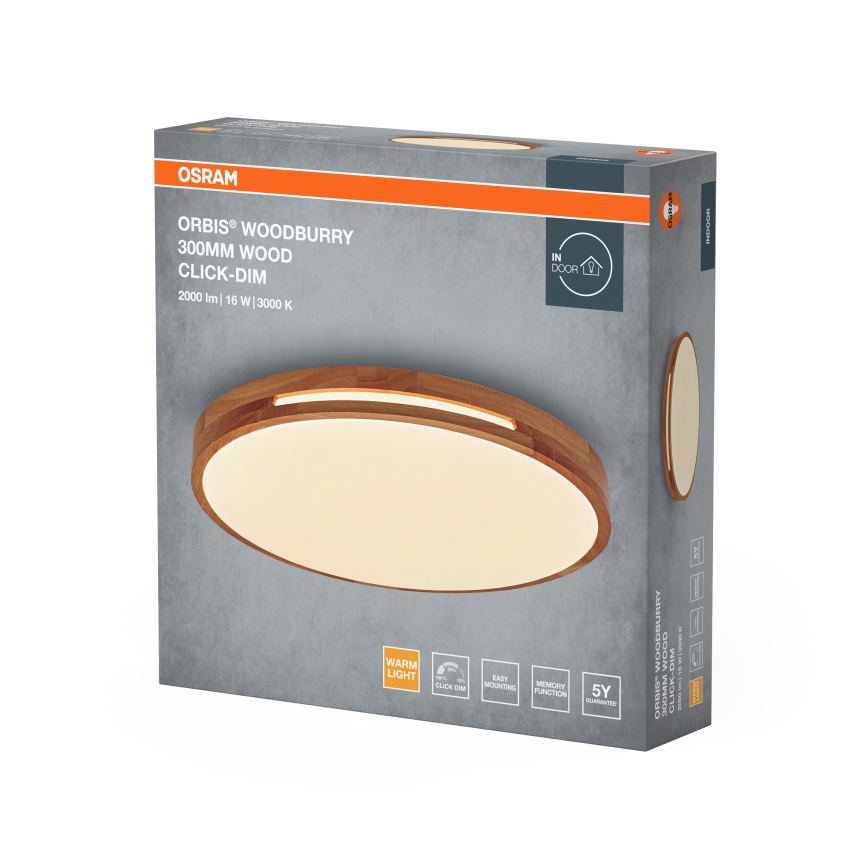 Osram - LED Stmívatelné stropní svítidlo ORBIS WOODBURRY LED/16W/230V pr. 30 cm