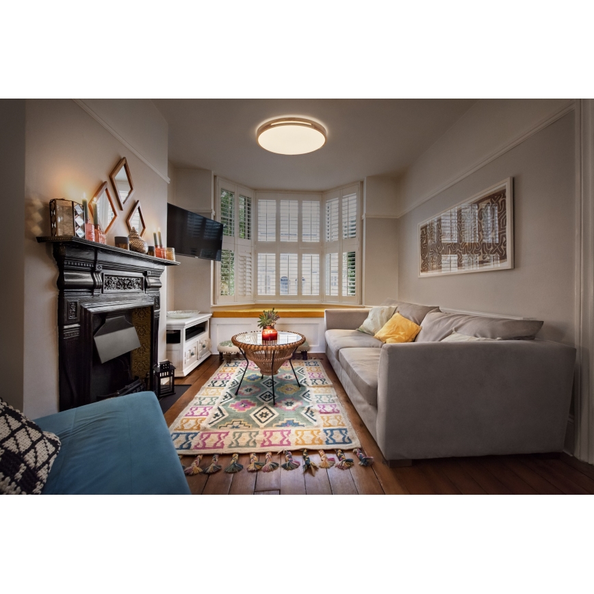 Osram - LED Stmívatelné stropní svítidlo ORBIS WOODBURRY LED/24W/230V pr. 39 cm béžová